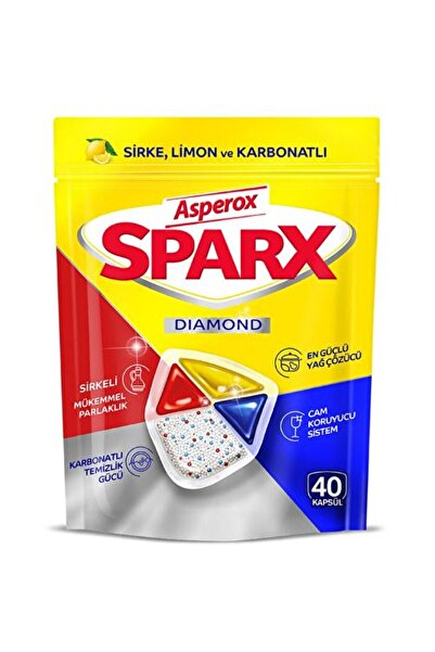 ASPEROX Sparx Diamond Bulaşık Makine Kapsülü 40'lı