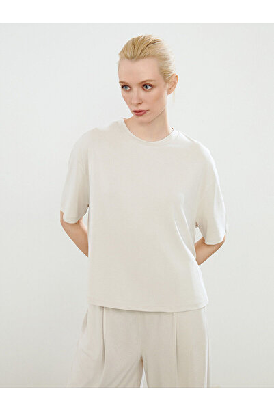 LC Waikiki Γυναικείο μπλουζάκι Özmarka New Season Crew Neck Modal Mixed