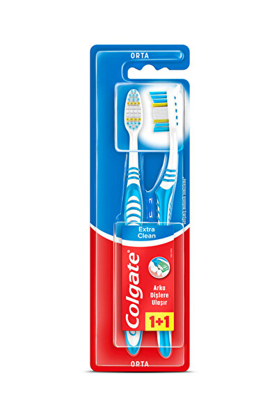 Colgate 5 قطع فرشاة أسنان إكسترا كلين متوسطة 1+1