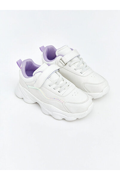 LC Waikiki White Lace and Velcro Girls' Sports Shoes
