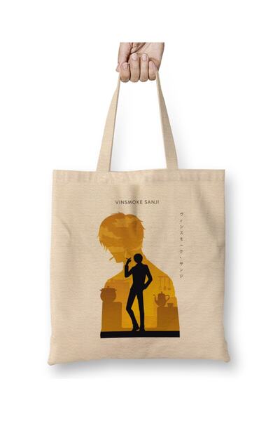 Toyaso Vinsmoke Sanji One Piece Geantă de pânză albă Geantă de cumpărături cu...