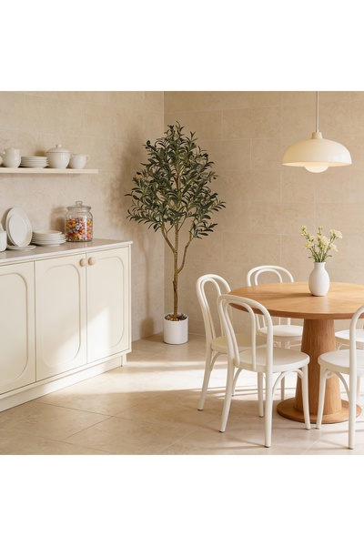 SCHENKERO شجرة زيتون اصطناعية واقعية بطول 213 سم - ديكور فاخر