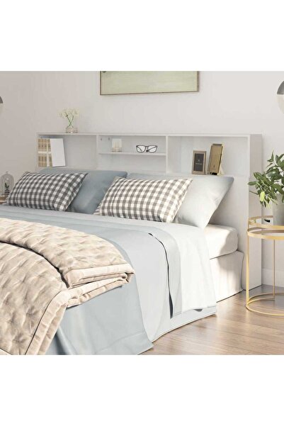 vidaxl Headboard Cabinet White 200x19x103.5 cm