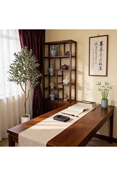 SCHENKERO شجرة زيتون صناعية بطول 213 سم - ديكور مقاوم للرطوبة