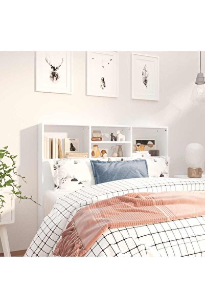 vidaxl Headboard Cabinet White 120x19x103.5 cm