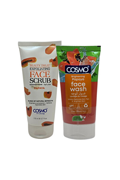 Cosmo مجموعة غسول + مقشر البابايا للعناية الفائقة بالبشرة من كوزمو