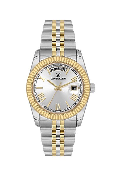 Daniel Klein Dk.3.10038-3 Domed Calendar with Day Display Roman Numerals Stee...