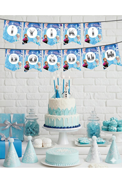 Evabrite Elsa Frozen Frozen-Themed Birthday Banner Set – Cardboard Banner Par...