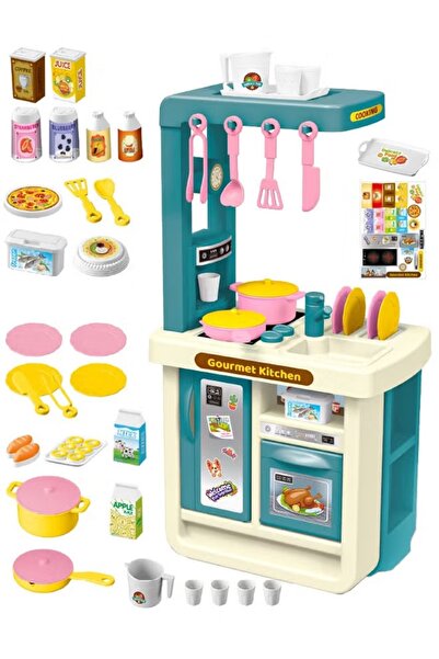 Generic مجموعة مطبخ صغيرة مكونة من 43 قطعة، لعبة طبخ تمثيلية مع طعام وأدوات طبخ.