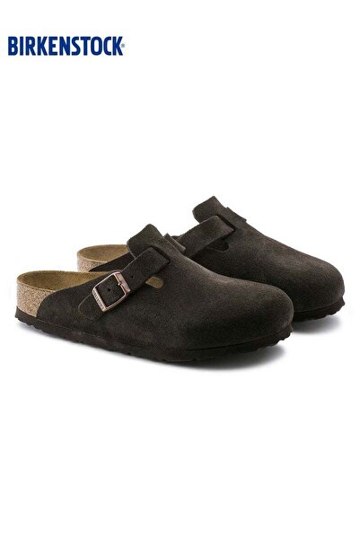 Generic BIRKENSTOCK Large Buckle Men's and Women's Suede Boston Mule Slippers
