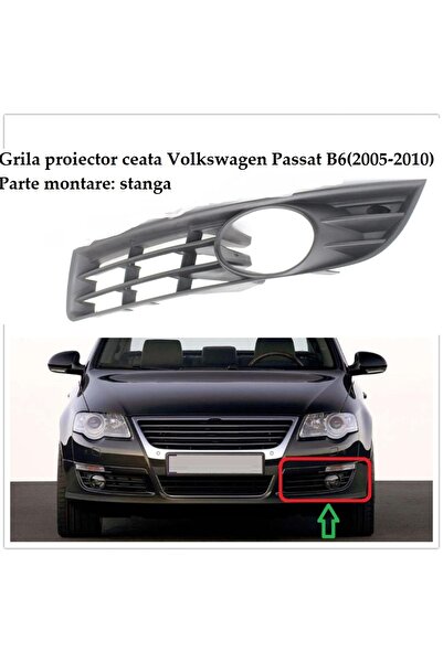 ISAM Fog light grille Volkswagen Passat B6 left side