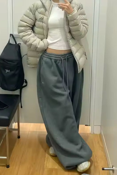 İlayda Toprak Draw Füme Extra Casual Premium Sweatpants Oversized Thick