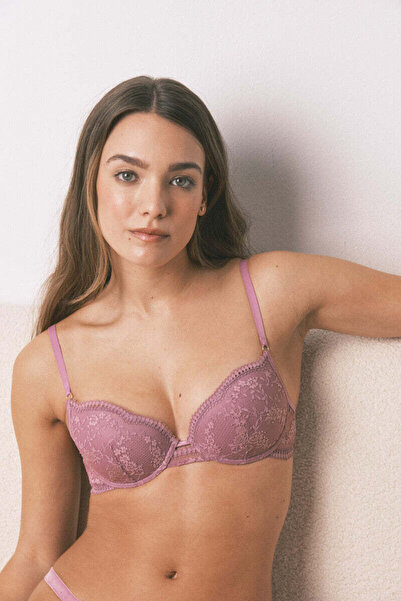 Women'secret Classic BEAUTIFUL padding bra with pink lace