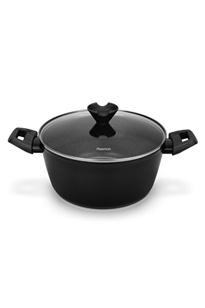 Fissman قدر طهي أنجيلا 24 × 11 سم / 4.2 لتر مع غطاء زجاجي (ألومنيوم مع طلاء غ...