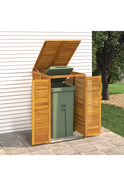vidaxl Single Garbage Bin Shed 70x89x117 cm Solid Wood Acacia