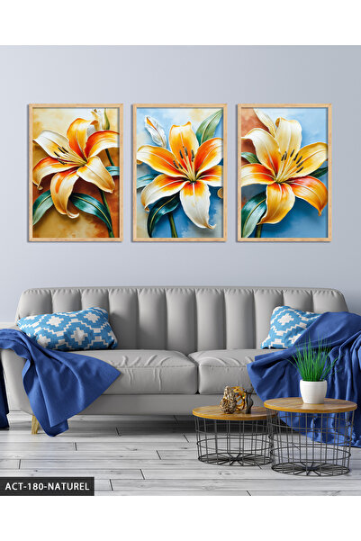 Evinemoda Šareni Ljiljan 3-dijelna slika u drvenom okviru ACT