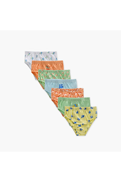 Juniors سراويل داخلية مطبوعة عليها رسومات مركبات البناء مع حزام خصر مطاطي - ط...