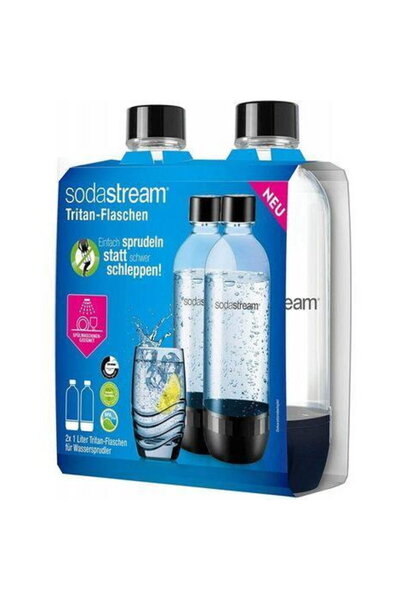sodastream Sticlă Tritan 1L neagră, pachet dublu
