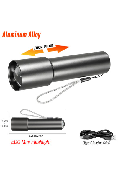 XIWANGFIRE مصباح يدوي من الألومنيوم عالي الطاقة بتقنية T6 LED، قابل للتكبير، ...