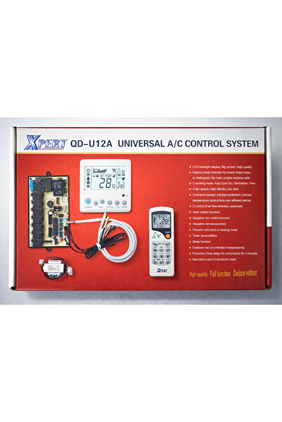 Xpert طقم نظام تحكم مكيف الهواء العالمي QD-U12A مع منظم حرارة بشاشة LCD ووحدة...