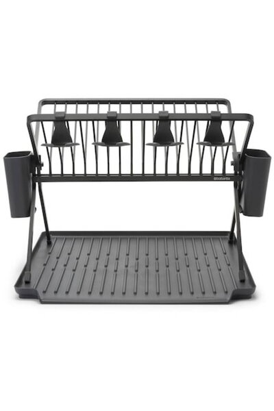Brabantia Foldable dish rack, aluminum/plastic, black, 51 x 42 x 33 cm