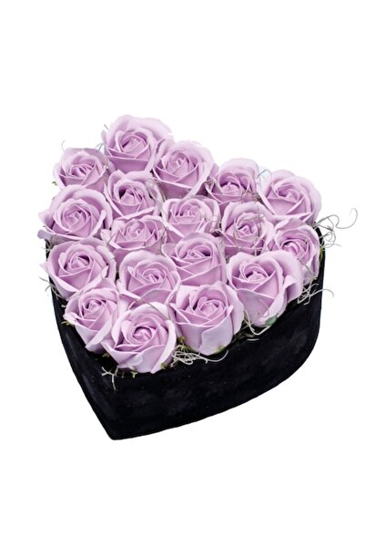 OEM Aranjament floral cu trandafiri mov din săpun într-o cutie neagră din cat...