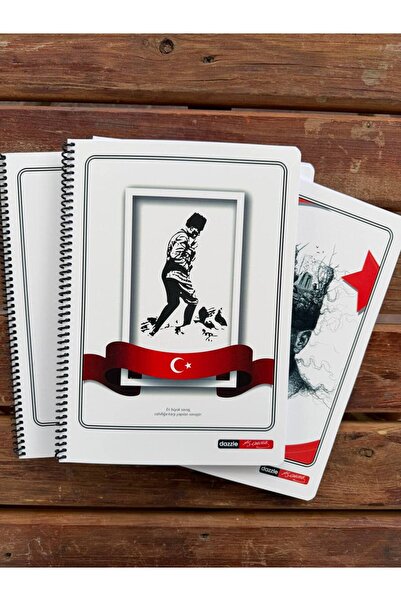 TR Caiet A4 cu spiră, cu copertă din PP, cu tematică Ataturk, 72 de foi