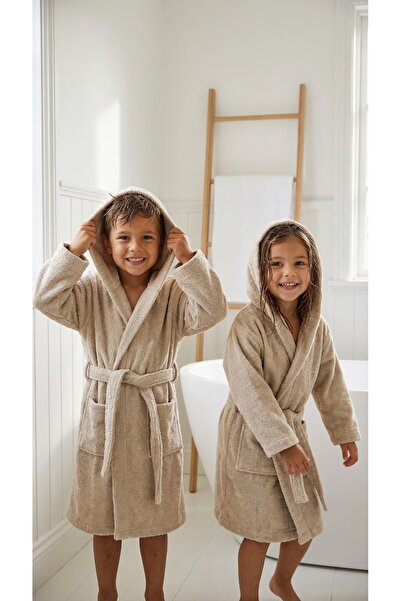 Minteks رداء حمام ناعم للأطفال مصنوع من القطن بنسبة 100% بغطاء رأس