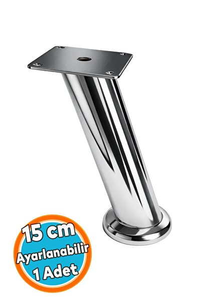 NZB (15 CM) Tablalı Dereceli Ayarlanabilir Krom Metal Baza TV Ünitesi Koltuk ...
