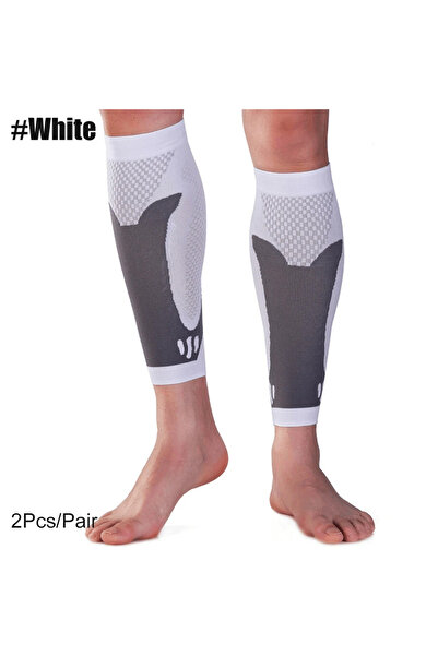 Choice3 M White 1Pair Calf Compression Sleeves, Shin Splints Support for Leg ...