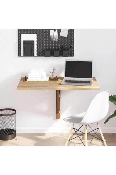 vidaxl Folding Wall Table Oak 100x60 cm