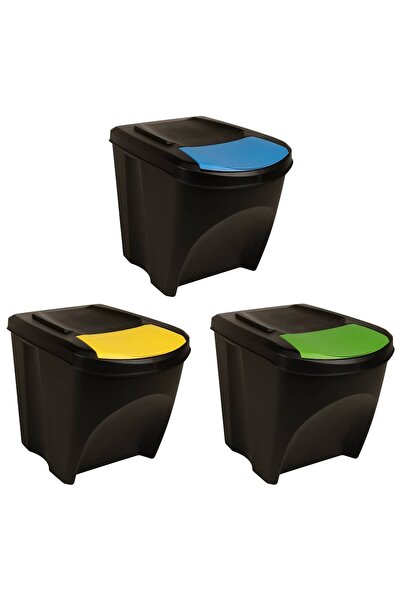 vidaxl Stackable Dustbins 3 pcs Anthracite 75 L