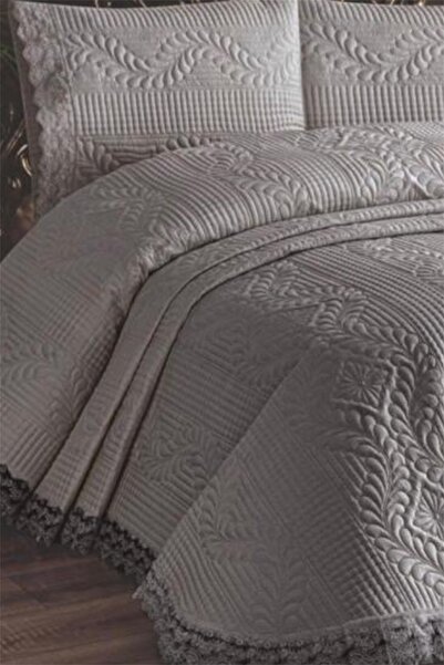 REYS Dantelli Kapitoneli Ultrasonik Çift Kişilik Yatak Örtüsü Takımı 240x260 ...