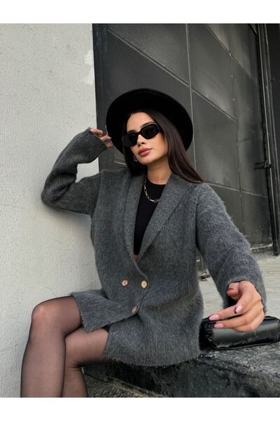 QADİSH Women's Oversized Button Knitwear Jacket – Stylish Design with Soft Te...