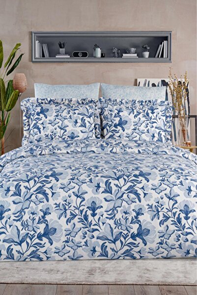 Uçkan home 100% Cotton Ruffled Double Bed Sheet Set