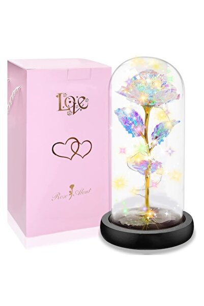 OEM Trandafir criogenat, cupolă de sticlă, lumini LED, cutie elegantă, lucrat...