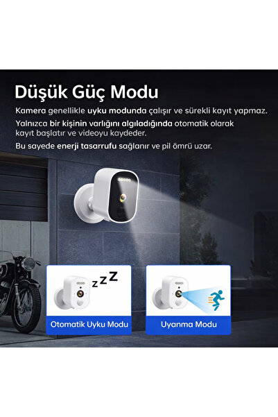 qasul 4G SIM Kartlı Kablosuz Güvenlik Kamerası – Şarjlı, Gece Görüşlü Hareket Algılama, Çift Yönlü Ses