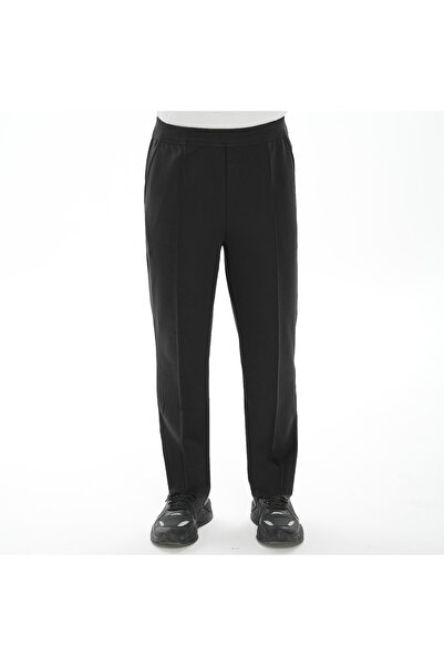 ASN concept Men's Black Color Trousers with Front Seam Detail (with Large Siz...