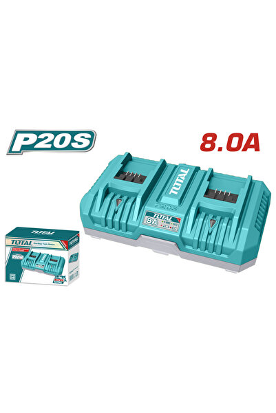 TOTAL İKİLİ HIZLI ŞARJ ALETİ 20V 8AH TFCLI2082
