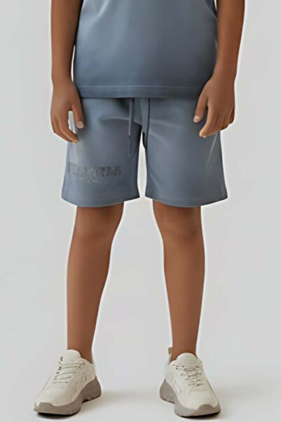 Alesaei-mondo tondo شورت ولادي رمادي بتصميم رياضي مريح 4035