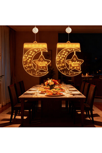 Yoawllty 2Pcs Ramadan Lights，Ramadan Window Decorations Lights，Battery-powere...