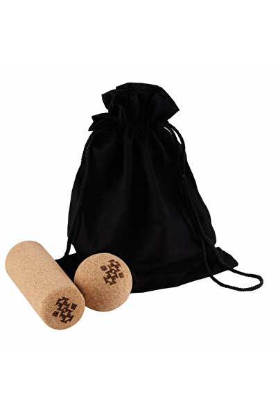 CORKMARKET Massage set DUO AZTEC Design, cylinder and cork ball for yoga, pli...