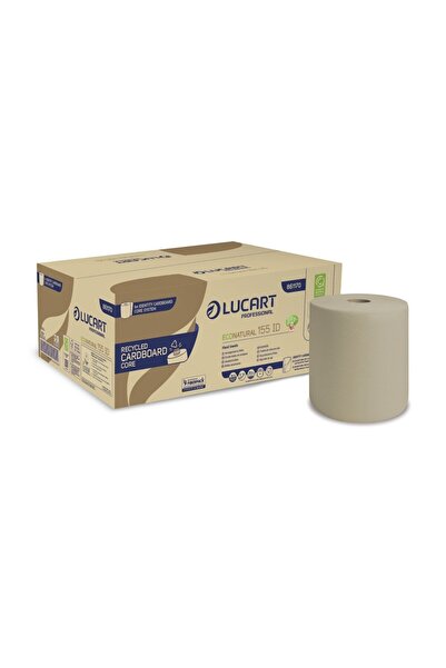 Lucart EcoNatural 155 ID self-cut towel roll, 2 ply, 155 m/roll, 6 rolls/box