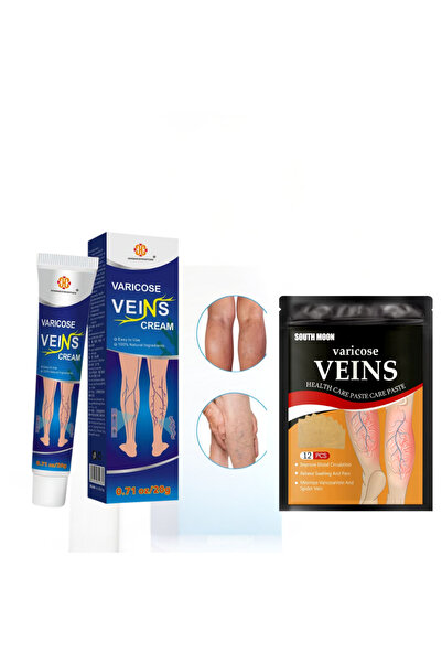 Varicose Veins Pachet Îngrijire Picioare, Cremă pentru Varice + Plasturi cu E...