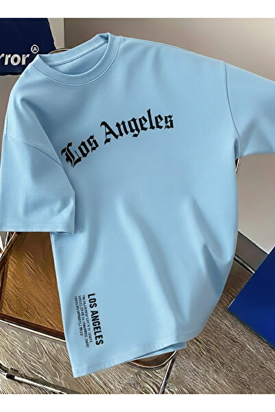 Let's Wear Мъжка тениска с принт Los Angeles, редовна кройка, 100% памук