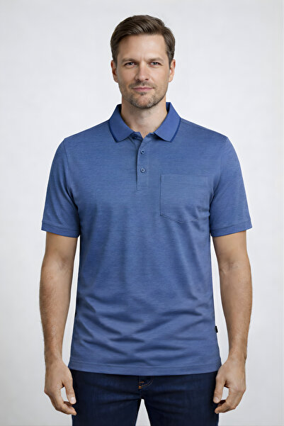 YAKAMEL تي شيرت رجالي بياقة بولو من القطن الممشط الرقمي ذو مطبوع أزرار مريح ل...