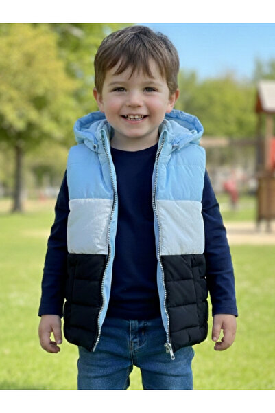 Ella Bonna Hooded Waterproof Inflatable Vest with Zippered Pockets, Segmented