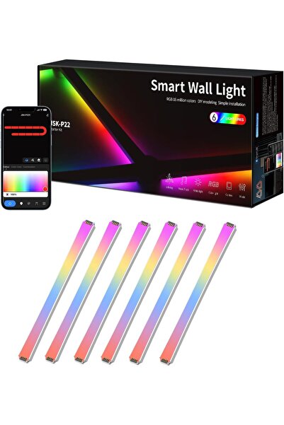 Generic 9-piece smart Wi-Fi wall light set, music-synced, multiple colors, wo...