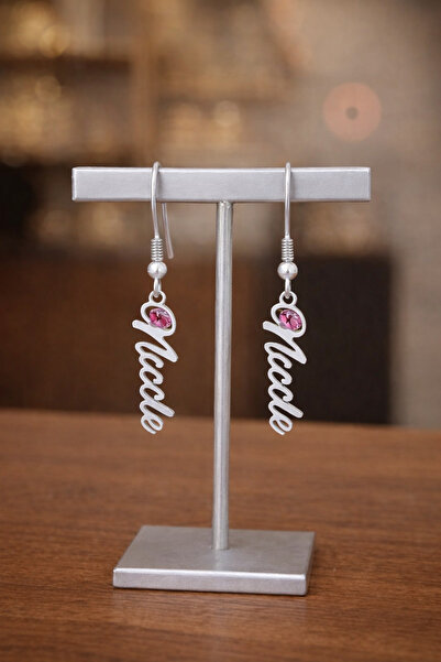 Soleildor 925 ayar Orijinal Gümüş Kişiye Özel Doğum Taşlı Balık Kancalı İsiml...