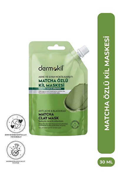 Dermokil Akne ve Siyah Nokta Karşıtı Matcha Özlü Kil Maskesi 30 ml